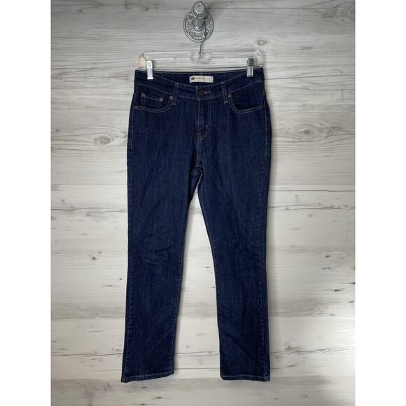 Levis Jeans Womens 6 Dark Wash Mid Rise Skinny Stretch Denim 5 Pocket Zip Fly - Picture 1 of 12